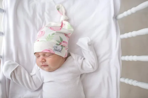 Vista 6 de Copper Pearl Baby Beanie Hat Top Knot
