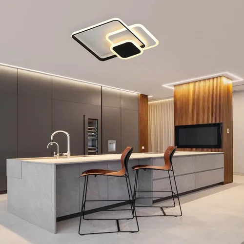 Vista 8 de Lámpara de techo LED regulable moderna cuadrada de montaje empotrado lámpara de techo acrílico lámpara accesorios dormitorio cocina sala de estar