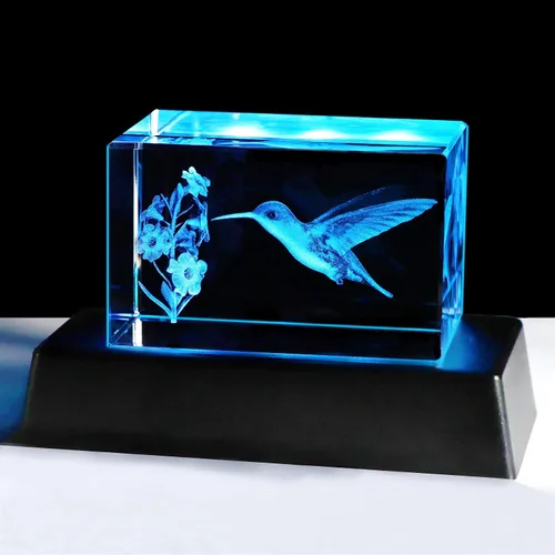 Vista 12 de YWHL Regalos de cardenal de cristal para mujeres y hombres: Figurina decorativa cardenal rojo grabada en 3D con láser, luz nocturna, regalos