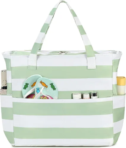 Vista 41 de Bluboon - Bolsa de playa impermeable para mujer, extra grande, con compartimento húmedo, para llevar de fin de semana, bolsa de piscina para viajes