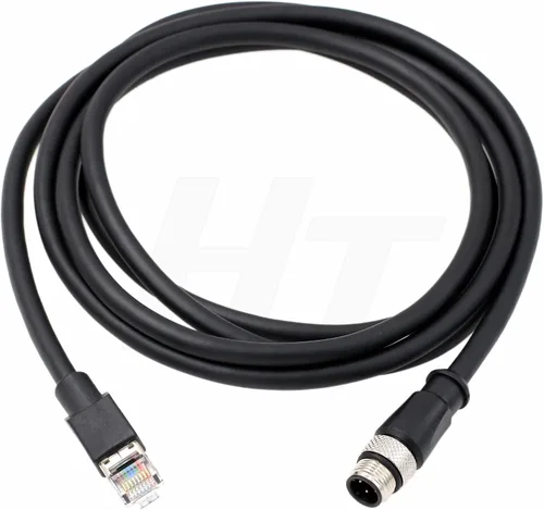 Vista 8 de HangTon - Cable Ethernet M12, código D, 4 pines a RJ45 Cat6, blindado, impermeable, flexible, cable de red para bus de campo, PLC, sensor Vison, 3.3