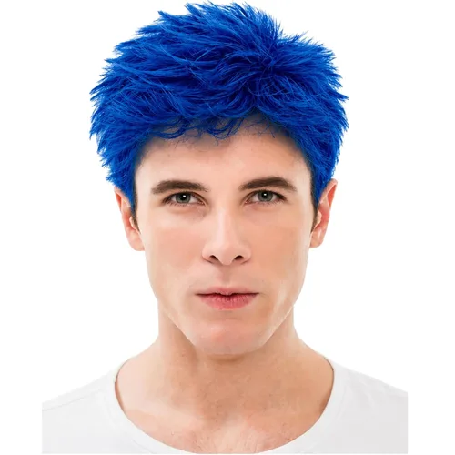 Vista 9 de Peluca roja para hombre, corta, recta, roja, en capas, resistente al calor, reemplazo de pelo sintético Rojo