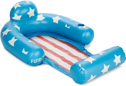 Vista 6 de FUNBOY Clear Inflatable Mesh Pool Float 2-in-1 Pool Chair Float & Mesh Water Hammock 53" Pool Hammock Float for Adults Swimming Pool Accessories &