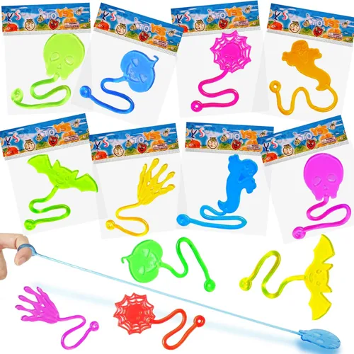 Vista 9 de 28 piezas de juguetes de manos pegajosas de Navidad para niños, estilos navideños, juguetes elásticos para rellenos de calcetines de Navidad