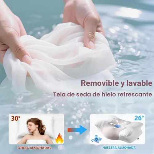 Vista 5 de Almohada cervical cervical para dormir, almohada ergonómica ajustable, almohada de contorno de cuello para dormir lateral para adultos, almohada