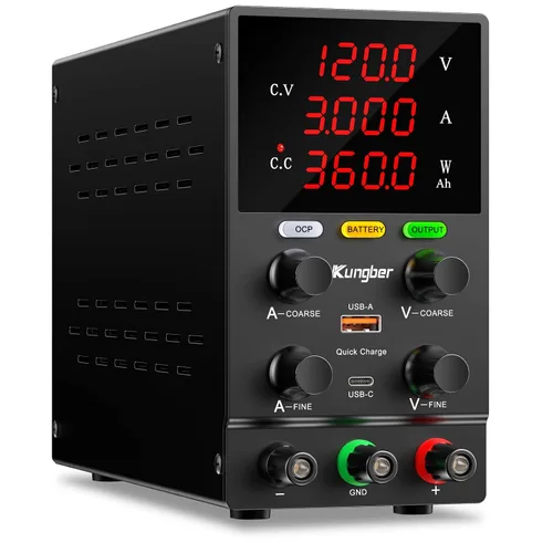 Vista 10 de Fuente de alimentación de CC variable, fuente de alimentación de banco de CC regulada de conmutación ajustable de 30 V 10 A con modo de carga