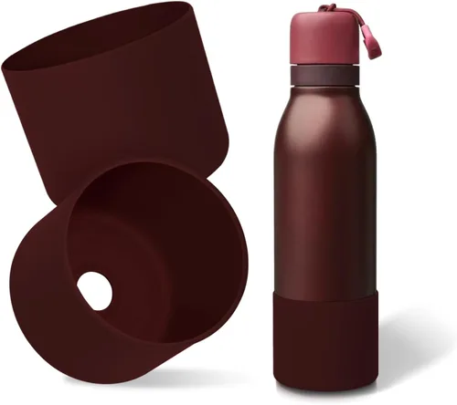 Vista 53 de 2 botas de silicona superiores para Owala FreeSip Twist de 24 onzas, funda inferior resistente a los arañazos, accesorios de botella de Owala