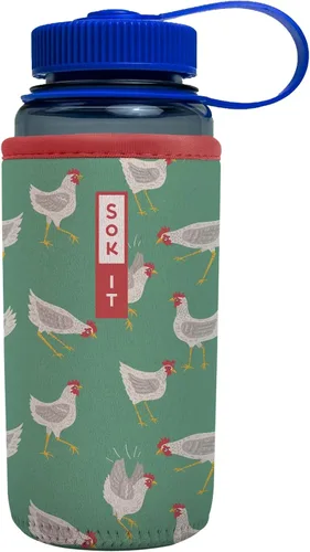 Vista 180 de Sok It BotlSok Funda para botella de agua con cubierta de neopreno aislante (Floral abstracto, se ajusta a CamelBak o Nalgene de 12 onzas)