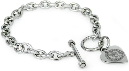 Vista 63 de Pulsera y Collar con Dijes de Símbolos de Corazón de Acero Inoxidable Solo pulsera de plata