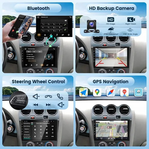 Vista 5 de [2G+64G] para Nissan Altima 2008-2012 Android 13 Estéreo de Coche de 9 Pulgadas con Pantalla Táctil HD, Radio con CarPlay Inalámbrico Android Auto