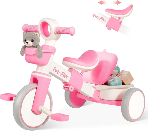 Vista 8 de Triciclo para niños pequeños de 1 a 3 años, bicicleta de equilibrio para Menta