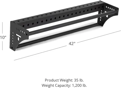 Vista 7 de Titan Fitness Barra estabilizadora de doble dominada montada en bastidor para bastidores de alimentación de las series T-3 o X-3, agarre de 1.260