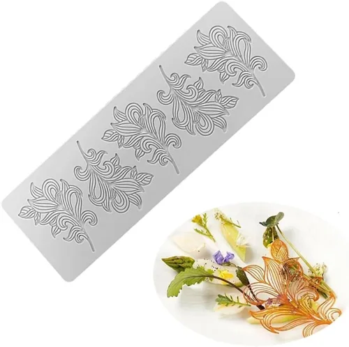 Vista 13 de Molde de encaje de hojas huecas 3D para fondant, molde de múltiples hojas y flores para dulces, chocolate, azúcar, decoración de pasteles, parte