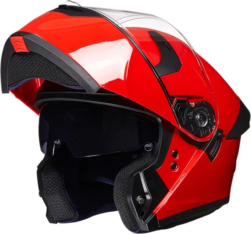 Vista 10 de ILM Casco de Motocicleta para Adultos con Doble Visera Abatible Modular de Cara Completa Casco DOT Modelo WS206