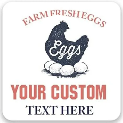 Vista 22 de Etiquetas Adhesivas Personalizables para Cartones de Huevos de Gallina Tamaños de 2"-4" Etiquetas de Empaque Personalizadas para Huevos Frescos