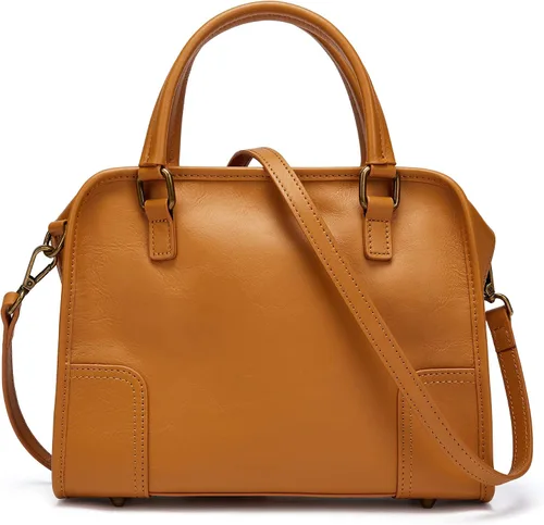 Vista 6 de blanco, marrón, cuero (Goatskin Clutch Off White+Brown Leather Top Handle Purter), Blanco, marrón