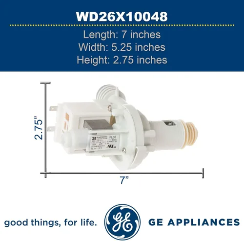 Vista 5 de GE WD26X10048 - Conjunto de bomba de drenaje original OEM para lavavajillas GE