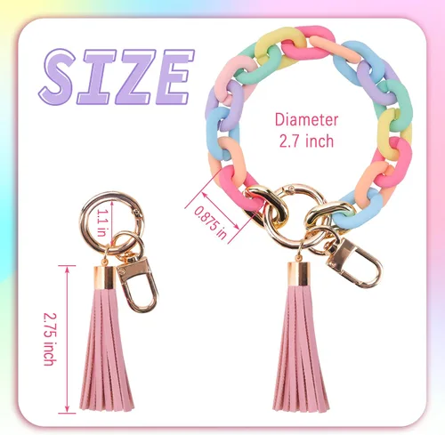 Vista 3 de GIEMSON Llavero de silicona para mujer, pulsera con cuentas para automóvil