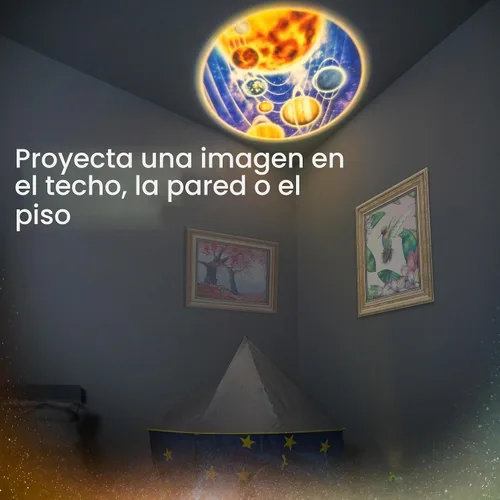 Vista 3 de Projectables Luz nocturna enchufable LED de seis imágenes, detección de luz, encendido/apagado automático, proyecta sistema solar, tierra, luna