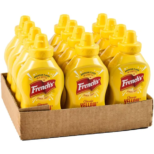 Vista 13 de French's Botella exprimible clásica de mostaza amarilla, 8 onzas (paquete de 12)