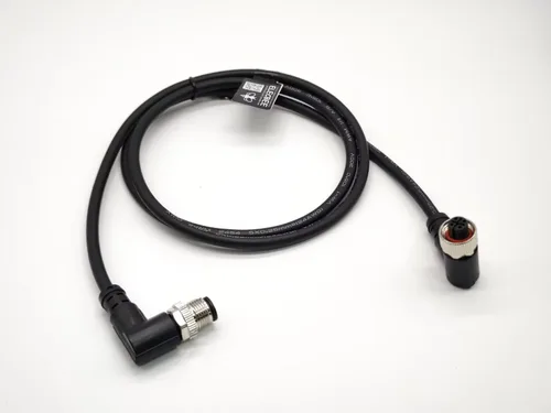 Vista 5 de Elecbee M12 Conector de ángulo recto macho a hembra A-Coding 1M AWG22 hembra a macho Cable M12 (5 pines)