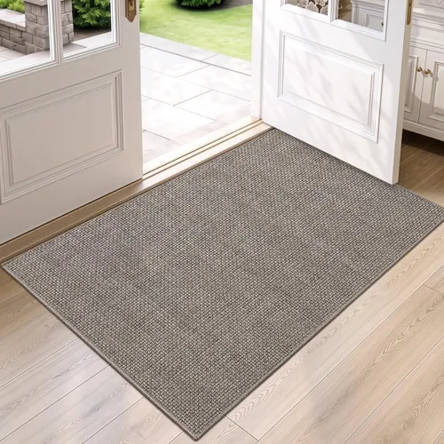 Vista 10 de DEXI Tapete delgado para puerta de entrada interior, 24 x 36 pulgadas Beige