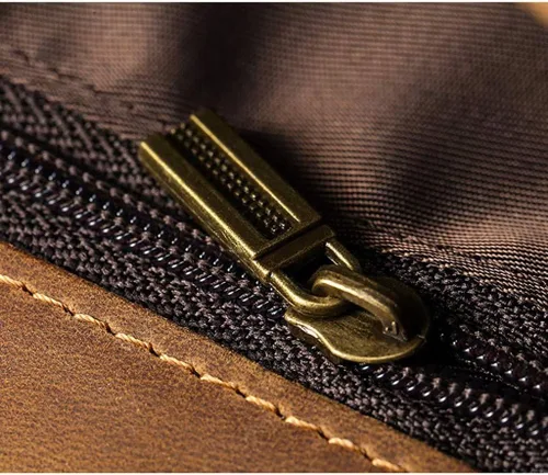 Vista 6 de GPPZM - Bolso de mano de cuero de vaca organizador de bolso de mano para hombre cartera multifuncional con cremallera alrededor del bolso largo