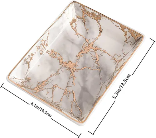 Vista 3 de MUCKLILY 3pcs Ceramic Jewelry Tray Trinket Tray Ceramic Jewelry Dish Bandejas Decorativas Ceramic Tray Decor Tray Jewelry Trays Trim Tray Desk Tray