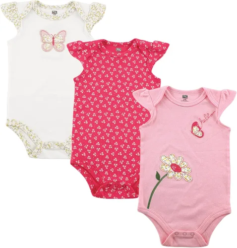 Vista 48 de Hudson Baby baby-girls Cotton Bodysuits 3-pack