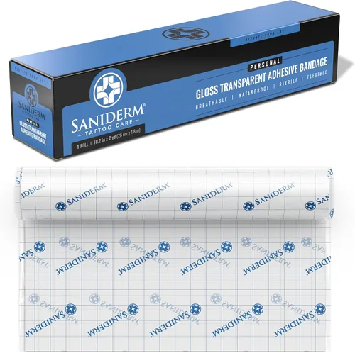 Vista 11 de Saniderm Vendaje Original para Cuidado Posterior de Tatuajes (Rollo Pequeño, 4 pulgadas x 8 yardas)