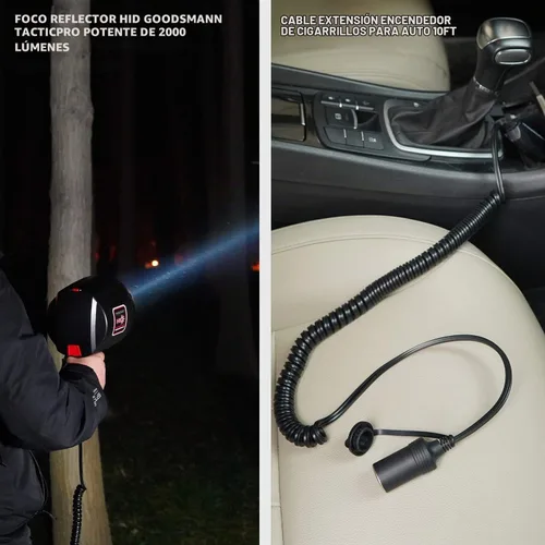 Vista 2 de GOODSMANN HID - Foco de barco de 12 V CC con cable de extensión para encendedor de cigarrillos de coche de 10 pies