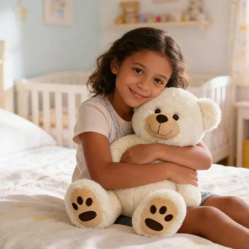 Vista 7 de LotFancy - Oso de peluche de 20.0 pulgadas, lindo oso de peluche con huellas, regalo para niños bebés pequeños en baby shower, cumpleaños Cute