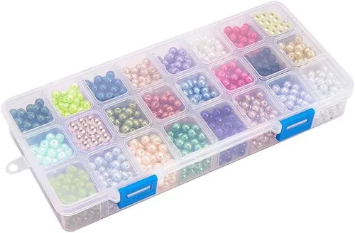 Vista 9 de PH PandaHall - Juego de cuentas redondas de cristal para hacer joyas, 10mm