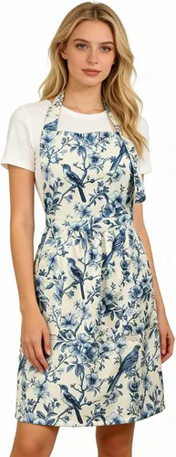 Vista 13 de Delantal de cocina con bolsillo para mujer, delantal vintage para hornear, adecuado para jardinería, regalo del Día de la Madre, regalo para esposa