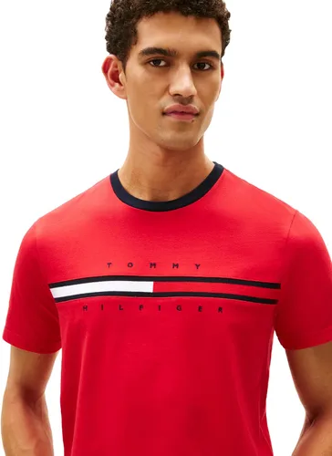 Vista 2 de Tommy Hilfiger Mens Short Sleeve Tino T-Shirt Manzana roja