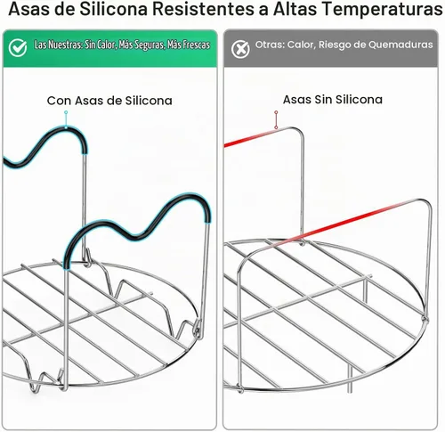 Vista 3 de GSlife - Estante de vapor para olla instantánea con mango de silicona - Accesorios de olla instantánea de acero inoxidable, estante de vapor