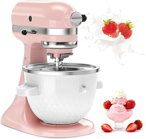 Vista 10 de Accesorio para máquina de helado para batidora de pie KitchenAid, tazón para helado para KitchenAid de 4.5QT/ 5QT/ 6QT, máquina de sorbete y gelato