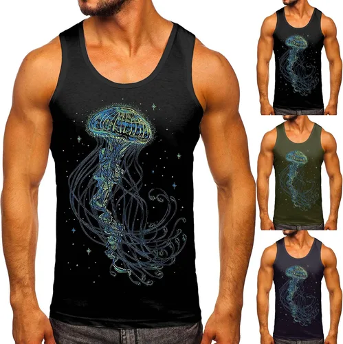 Vista 2 de Cathalem Camiseta sin mangas para hombre, sin mangas, con capucha, ajuste delgado, con cremallera, cordón, lisa, con bolsillos