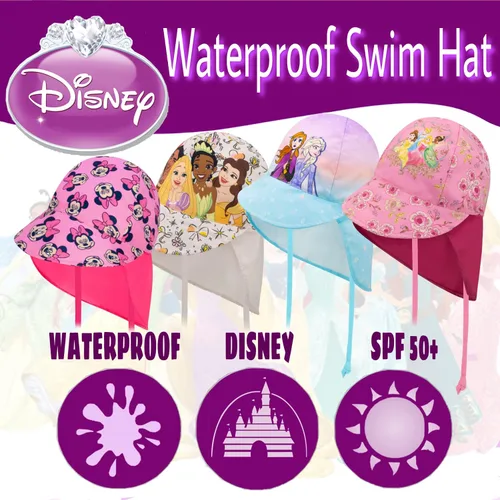 Vista 3 de Disney Gorro de natación para niñas pequeñas, gorro de natación para niñas pequeñas, gorro de natación para niños pequeños con Frozen y Minnie