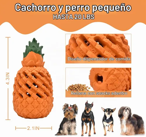 Vista 2 de Juguetes Pequeños para Perros - Piña, Juguetes Resistentes e Indestructibles para Perros Masticadores Agresivos