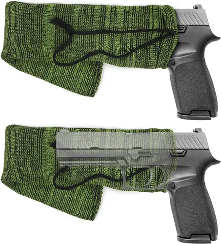 Vista 10 de GUGULUZA Calcetines extra gruesos para pistolas, calcetín de pistola para pistola, paquete de 4/5/6 fundas de pistola tratadas de silicona de punto