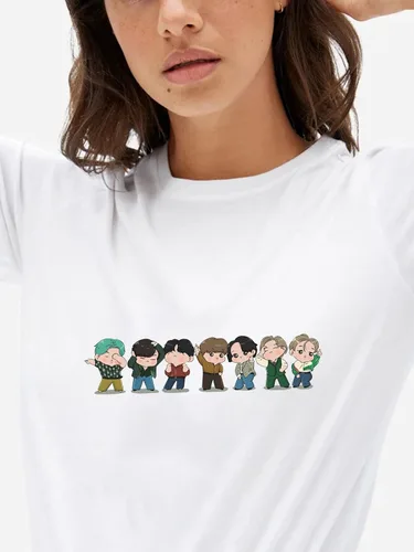 Vista 2 de Frantuma Camisa de Bangtan para niños Love Yourself Jungkook Suga RM Jimin Kpop, camisas de manga corta, cuello redondo, camiseta casual