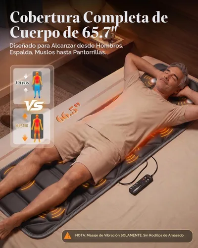 Vista 11 de Full Body Massage Mat with Heat, 2026 Upgraded 66.5" Massage Pad Gray
