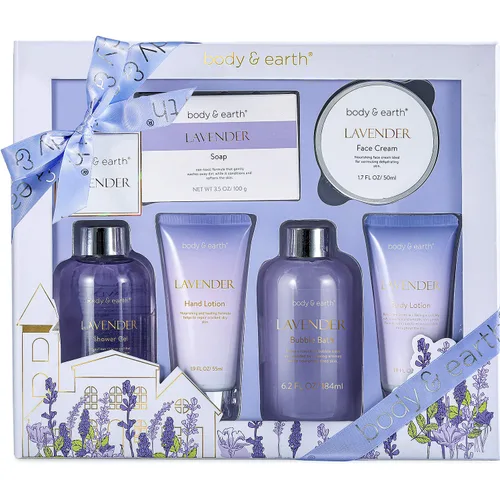 Vista 2 de Caja de regalo de spa para mujeres, 6 piezas perfumadas de lavanda y 5 piezas perfumadas de orquídea