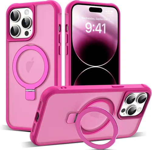 Vista 95 de SKYLMW - Funda compatible con iPhone 11 de 6.1 pulgadas, con soporte magnético invisible tipo anillo, funda translúcida de grado militar, compatible
