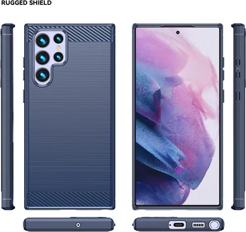 Vista 4 de Asuwish Funda compatible con Samsung Galaxy S22 Ultra 5G y protector de pantalla de vidrio templado, accesorios de celda, fundas protectoras