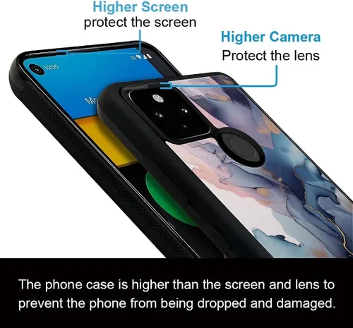 Vista 1666 de Compatible con Google Pixel 4A 5G Mobile Case Creative Acrylic Panel trasero Silicona Protección Grip especialmente diseñado para Google Pixel 4A 5G