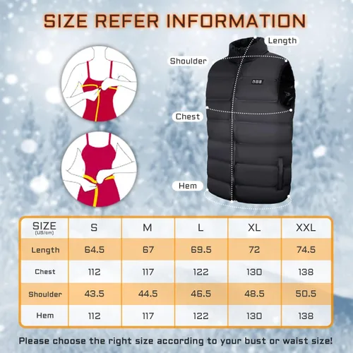 Vista 5 de TEIFUT Heated Vest, Heated Vest for Men and Women, 3 Heating Levels 9 Heating Zones for HuntingHiking (Battery Not Included)