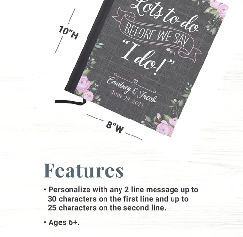 Vista 4 de Let's Make Memories Cuaderno personalizado para novias, planificador de boda, organizador de recuerdos, mensaje personalizado