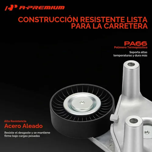 Vista 3 de A-Premium Conjunto de tensor de correa con polea Compatible con Hyundai Sonata 1999-2005, Santa Fe 2001-2006, Tiburon 2003-2008, Tucson y Kia